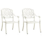 Kasa Outdoor 3pc Breakfast Bistro Set | 2 Chairs 1 Table | White Metal BM326439