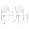 Kasa Outdoor 3pc Breakfast Bistro Set | 2 Chairs 1 Table | White Metal BM326439