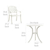 Kasa Outdoor 3pc Breakfast Bistro Set | 2 Chairs 1 Table | White Metal BM326439