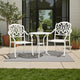 Kasa Outdoor 3pc Breakfast Bistro Set | 2 Chairs 1 Table | White Metal