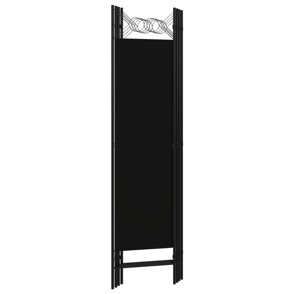 Dina 4 Panel Room Divider Screen | Black Fabric and Iron Frame | 63’’ BM326441