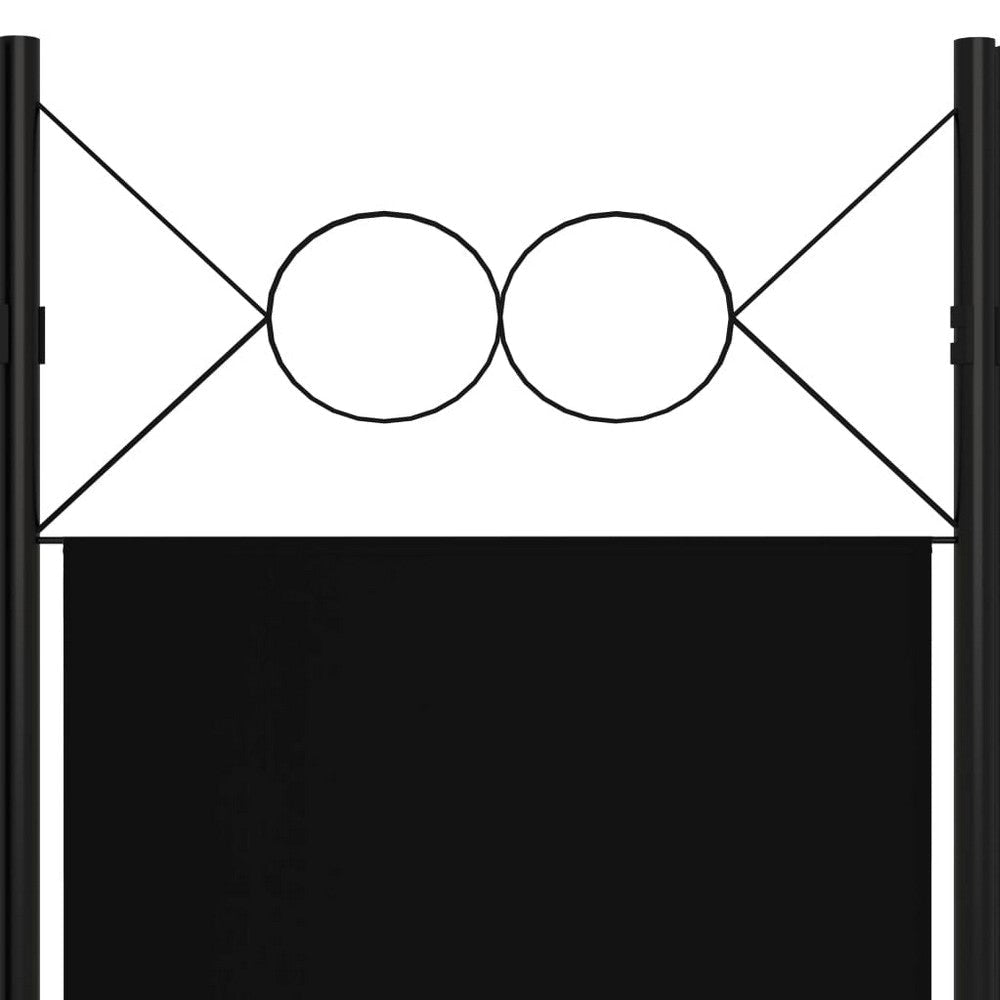 Dina 4 Panel Room Divider Screen | Black Fabric and Iron Frame | 63’’ BM326441