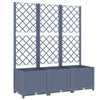 Outdoor Garden Flower Bed Planter with Trellis | 54" Modern Dark Gray