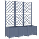 Outdoor Garden Flower Bed Planter with Trellis | 54" Modern Dark Gray