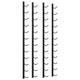 Wall Mounted Wine Rack Set of 2 | 12 Bottle Hooks | Black Iron | 46"