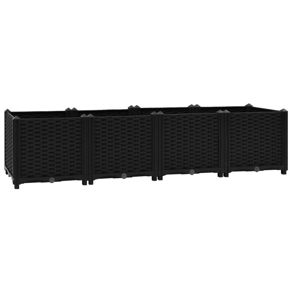 Outdoor Garden Raised Flower Bed | 63 x 16 Black Polypropylene Frame