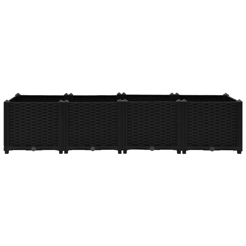 Outdoor Garden Raised Flower Bed | 63 x 16 Black Polypropylene Frame BM326448