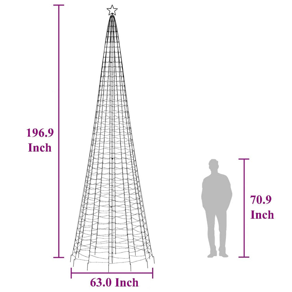 Outdoor Christmas Tree Light Decoration | 1554 Warm White LEDs | 16ft BM326450