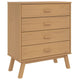 Tall Dresser Chest | 4 Drawers | 30’’ Modern Brown Solid Pine Wood BM326451