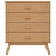 Tall Dresser Chest | 4 Drawers | 30’’ Modern Brown Solid Pine Wood BM326451