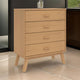 Tall Dresser Chest | 4 Drawers | 30" Modern Brown Solid Pine Wood