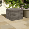 Outdoor Garden Storage Chest | Gray Poly Rattan | Powder Coated Steel