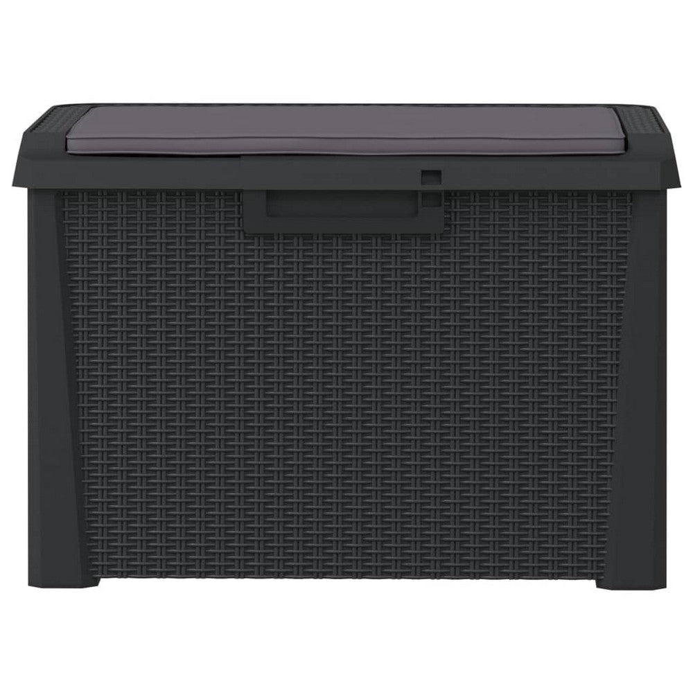 Reina Outdoor Storage Box | Cushion Seat | Dark Gray Polypropylene BM326455