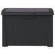 Reina Outdoor Storage Box | Cushion Seat | Dark Gray Polypropylene BM326455