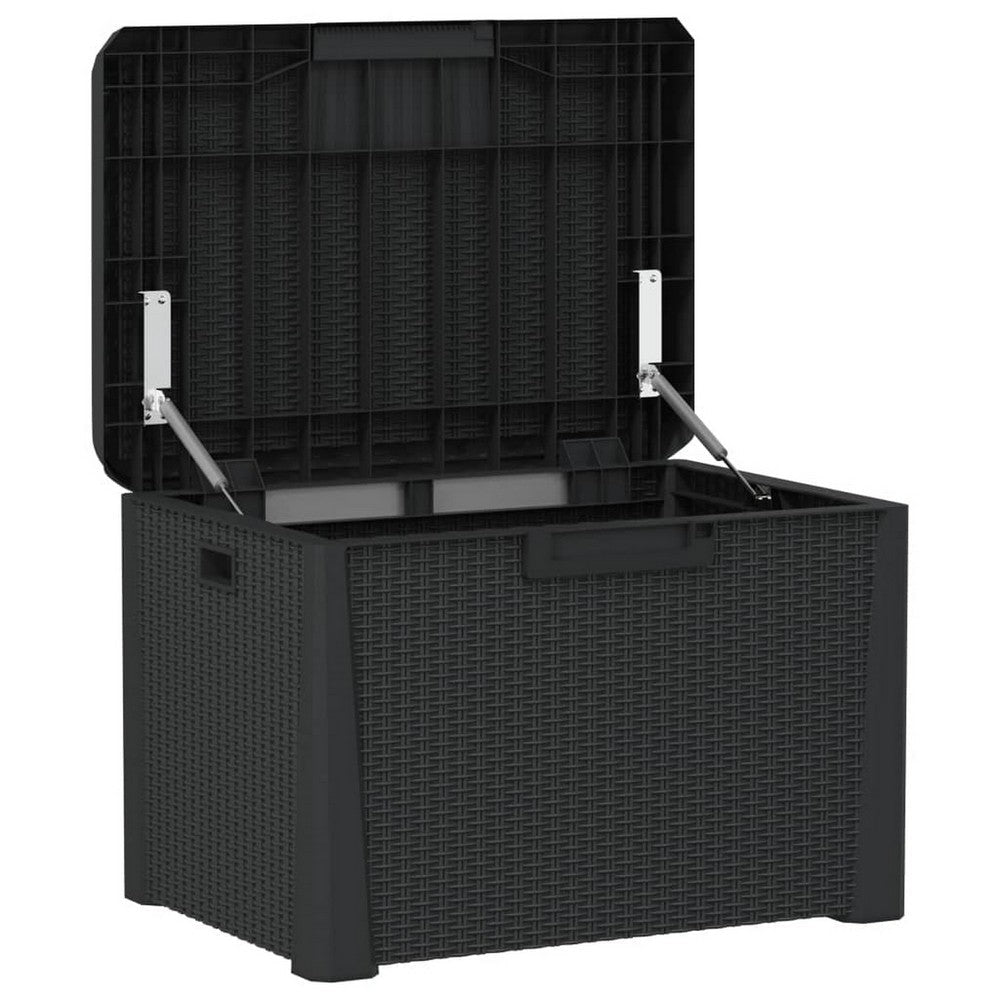 Reina Outdoor Storage Box | Cushion Seat | Dark Gray Polypropylene BM326455