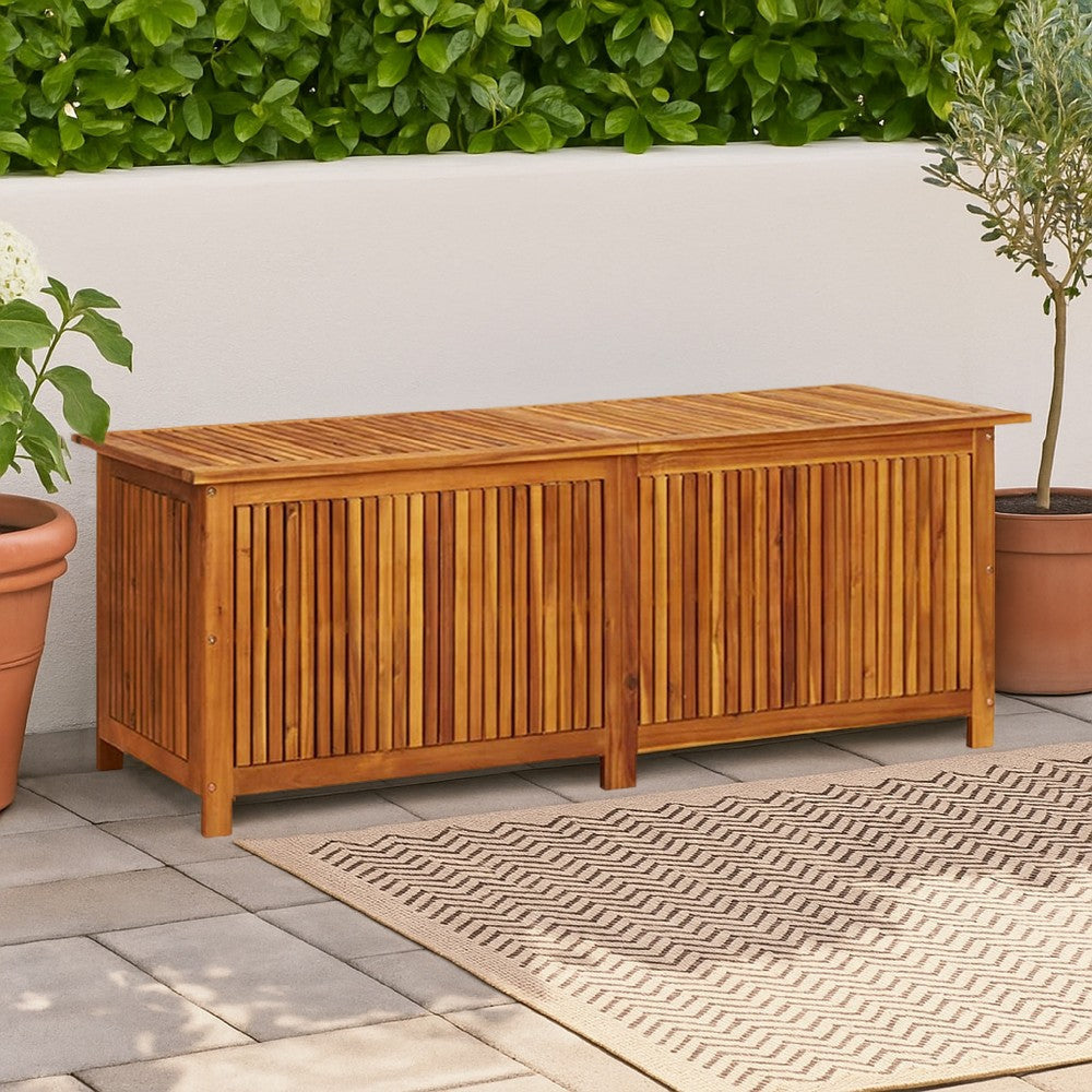 Outside Chest Buy Outdoor Storage Chest with Inner Bag | Brown Solid Acacia Wood | 59 ...
