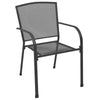 Outdoor Dining ArmSet of 4 | Dark Gray Steel Frame | Mesh Design