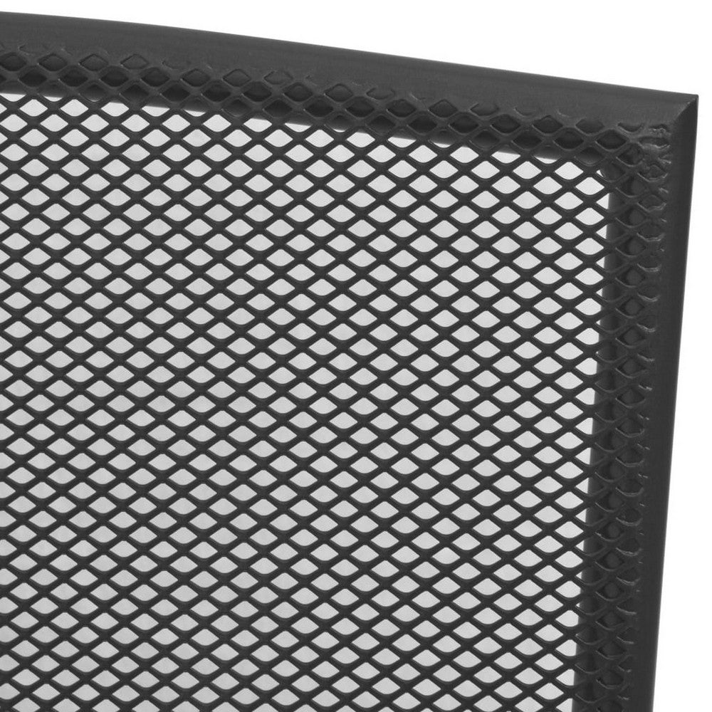 Outdoor Dining ArmSet of 4 | Dark Gray Steel Frame | Mesh Design