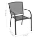 Outdoor Dining ArmSet of 4 | Dark Gray Steel Frame | Mesh Design