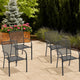 Outdoor Dining ArmSet of 4 | Dark Gray Steel Frame | Mesh Design