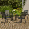 Outdoor Dining ArmSet of 4 | Dark Gray Steel Frame | Mesh Design