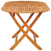 Nila Folding Outdoor Dining Table | 63" Slatted Oval Brown Wood Top