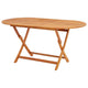 Nila Folding Outdoor Dining Table | 63" Slatted Oval Brown Wood Top