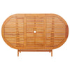 Nila Folding Outdoor Dining Table | 63" Slatted Oval Brown Wood Top