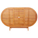 Nila Folding Outdoor Dining Table | 63" Slatted Oval Brown Wood Top
