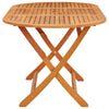 Nila Folding Outdoor Dining Table | 63" Slatted Oval Brown Wood Top