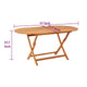 Nila Folding Outdoor Dining Table | 63" Slatted Oval Brown Wood Top