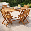 Nila Folding Outdoor Dining Table | 63" Slatted Oval Brown Wood Top