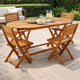 Nila Folding Outdoor Dining Table | 63" Slatted Oval Brown Wood Top