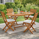Nila Folding Outdoor Dining Table | 63" Slatted Oval Brown Wood Top