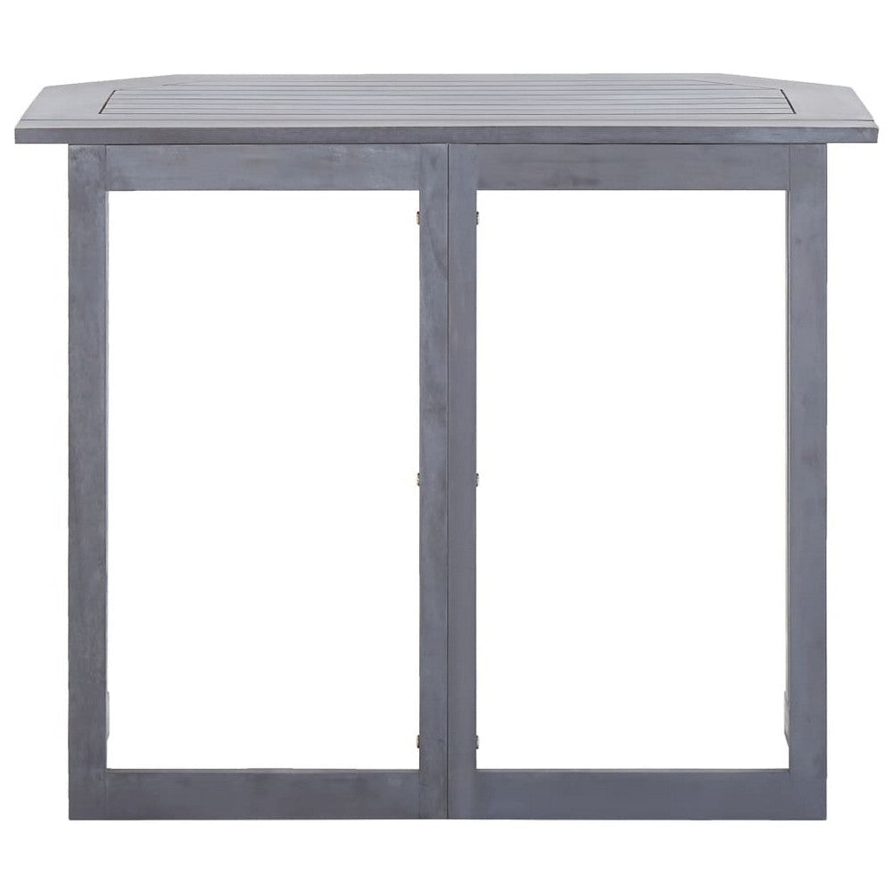 Outdoor Folding Balcony Table | Rectangular 35’’ | Gray Acacia Wood BM326459