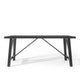 Dining Table, 71" Rectangular Farmhouse Top Matte Black Rubberwood
