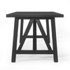 Dining Table, 71" Rectangular Farmhouse Top Matte Black Rubberwood