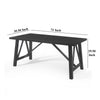 Dining Table, 71" Rectangular Farmhouse Top Matte Black Rubberwood