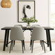 Dining Table, 71" Rectangular Farmhouse Top Matte Black Rubberwood