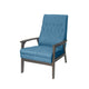 Accent Chair with Blue Fabric Tufted Blue Fabric Brown Rubberwood BM326464