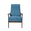 Accent Chair with Blue Fabric Tufted Blue Fabric Brown Rubberwood BM326464