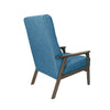 Accent Chair with Blue Fabric Tufted Blue Fabric Brown Rubberwood BM326464