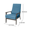 Accent Chair with Blue Fabric Tufted Blue Fabric Brown Rubberwood BM326464