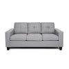 Sofa, 76", Comfortable Modern Smooth Tufted Gray Fabric Cushions