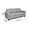 Sofa 76’’ Comfortable Modern Smooth Tufted Gray Fabric Cushions BM326465