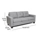 Sofa, 76", Comfortable Modern Smooth Tufted Gray Fabric Cushions
