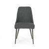 Dining Side Chair Set of 2 Smooth Textured Gray Fabric Armless Design BM326467
