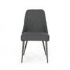 Dining Side Chair Set of 2, Smooth Textured Gray Fabric Armless Design