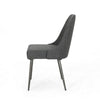 Dining Side Chair Set of 2, Smooth Textured Gray Fabric Armless Design