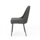 Dining Side Chair Set of 2, Smooth Textured Gray Fabric Armless Design